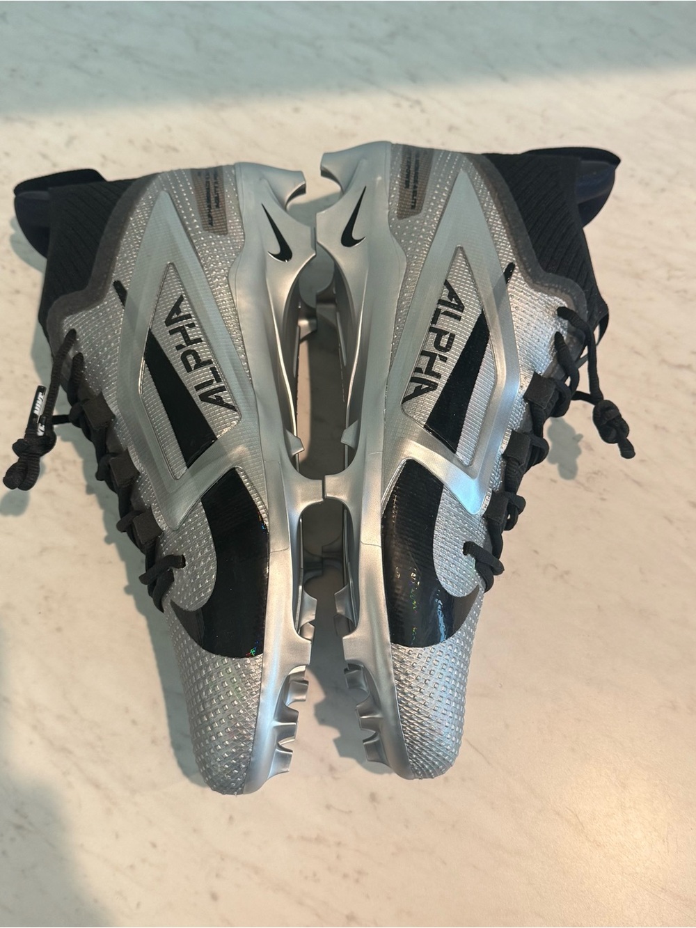 Nike Saquon Barkley Alpha Menace 4 Elite Football Cleats Size 13 Metallic Silver